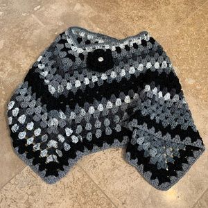 Vintage Tween Girl Poncho, Handmade
